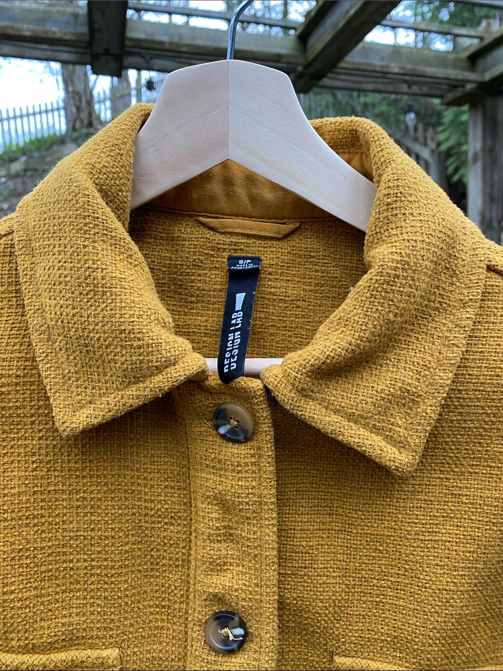 Design Lab Lord & Taylor Mustard Button-Up Shacket - Picture 3 of 10
